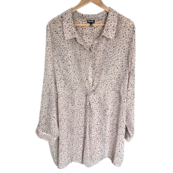 Torrid Chiffon Twist Front Tunic Shirt Tan Leopard Print Plus Size 5X - Picture 9 of 16